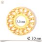 Preview: Scheibe Strahlen mit Kreisen in Gold 20mm