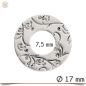 Preview: Edelstahlscheibe Ornament klein Silber rund 1,7 cm