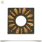 Preview: Braune Holzscheibe Eckig mit Muster 2,0 cm