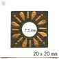 Preview: Braune Holzscheibe Eckig mit Muster 2,0 cm