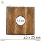 Preview: Braune Holzscheibe Geriffelt Eckig 2,5 cm
