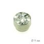 Preview: Aufsatz Edelstahl mit Strass Weiß 9 mm