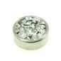 Preview: Aufsatz Edelstahl mit Strass Weiß 13 mm