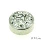 Preview: Aufsatz Edelstahl mit Strass Weiß 13 mm