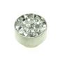 Preview: Aufsatz Edelstahl mit Strass Weiß 11 mm