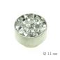 Preview: Aufsatz Edelstahl mit Strass Weiß 11 mm