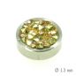 Preview: Aufsatz Edelstahl mit Strass Braun-Gold 13 mm