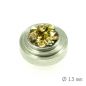 Preview: Aufsatz Edelstahl mit Strass Braun-Gold 13 mm