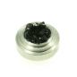Preview: Aufsatz Edelstahl mit Strass Schwarz 13 mm