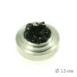Preview: Aufsatz Edelstahl mit Strass Schwarz 13 mm