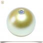 Preview: Edelstahlaufsatz als goldene Kugel mit Strassstein 1,0 cm