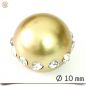 Preview: Edelstahlaufsatz goldene Kugel mit Strasskranz