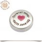 Preview: Wechselschmuck Aufsatz silber mit Herz und Schrift 1,7 cm