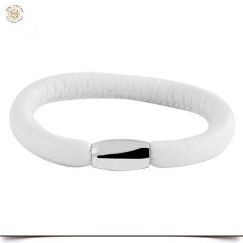 Armband für Beads Weiß 18cm aus Echt-Leder