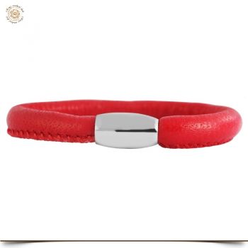 Armband für Beads Rot 18cm aus Echt-Leder