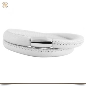 Armband für Beads Weiß 36 cm aus Echt-Leder