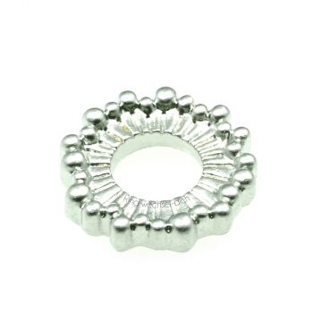 Edelstahlscheibe  Blüte Silber 1,7 cm