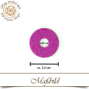 Filz-Scheibe rund Beere 2,4 cm