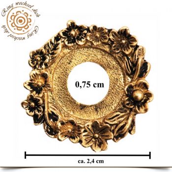 Wechselschmuck-Scheibe Blumenkranz in Gold 2,4 cm