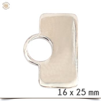 Wechselschmuck Scheibe halb eckig silber 16x25mm