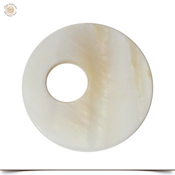 Perlmutt Scheibe Weiß Asymmetrisch 25mm