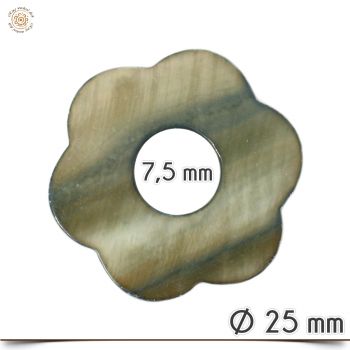 Perlmutt Scheibe Blüte Dunkel 25 mm