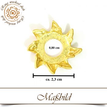 Wechselringscheibe Blüte flach in Gold 2,3 cm
