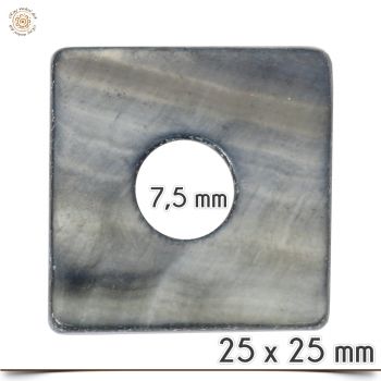 Perlmut Scheibe dunkel Bbraun Eckig 2,5 cm