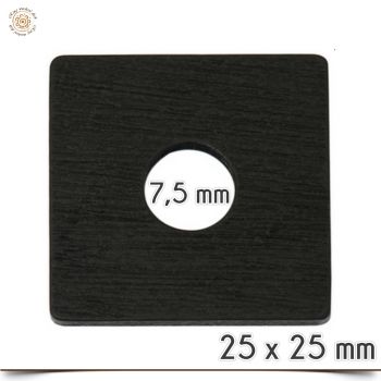 Eckige Schwarze  Holzscheibe 2,5 cm