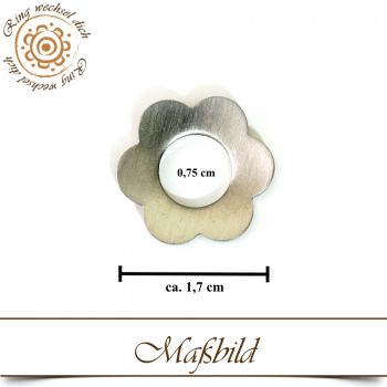 Wechselringscheibe Blüte in Silber 1,7 cm