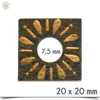 Braune Holzscheibe Eckig mit Muster 2,0 cm