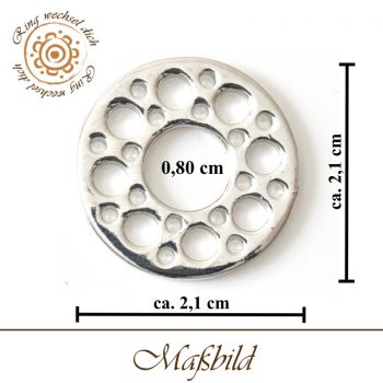Scheibe mit Kreismuster 2,1 cm in Silber für Wechselringe