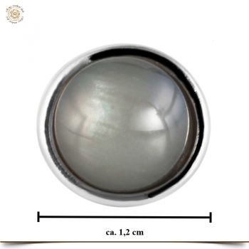 Bead Silber mit Glass grau für Rundlederbänd V19