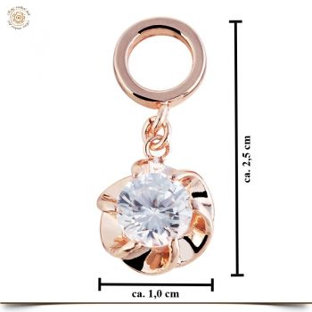 Bead Roségold mit Strass für Rundlederbänd V4