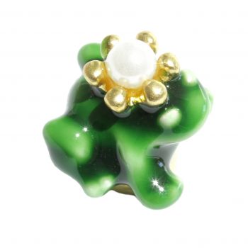 Frosch in Grün & Perle für Wechselring