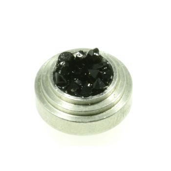 Aufsatz Edelstahl mit Strass Schwarz 13 mm