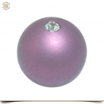 Edelsathlaufsatz als Lila Kugel mit Strasstein 1,0 cm