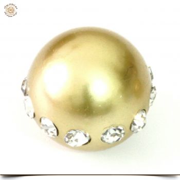 Edelstahlaufsatz goldene Kugel mit Strasskranz