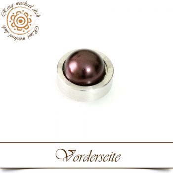 Aufsatz Cabochon Renaissance Perle Braun 1,3 cm