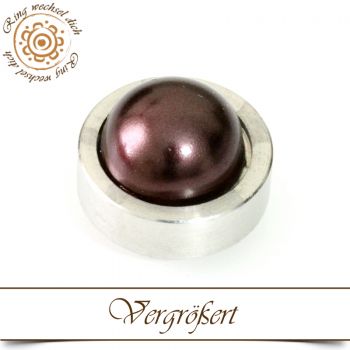 Aufsatz Cabochon Renaissance Perle Braun 1,3 cm