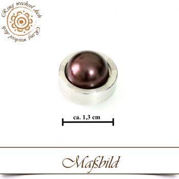 Aufsatz Cabochon Renaissance Perle Braun 1,3 cm