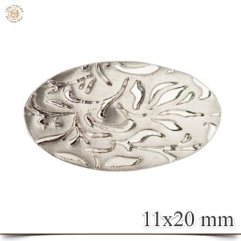 Aufsatz Oval mit Ornament Silber 11x20mm