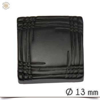 Wechselschmuck Aufsatz Eckig Schwarz mit Muster 13 mm