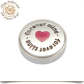 Wechselschmuck Aufsatz silber mit Herz und Schrift 1,7 cm
