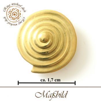 Aufsatz aus Edelstahl Schnecke in Gold 1,8 cm für Wechselring