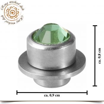 Wechselschmuck-Aufsatz aus Edelstahl mit Strass Grün klein