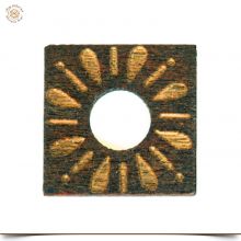 Braune Holzscheibe Eckig mit Muster 2,0 cm