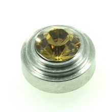 Aufsatz aus Edelstahl mit Zirkonia Tapaz 1,3 cm